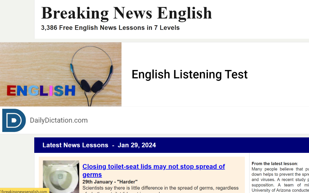 Luyện nghe IELTS online Breaking News English