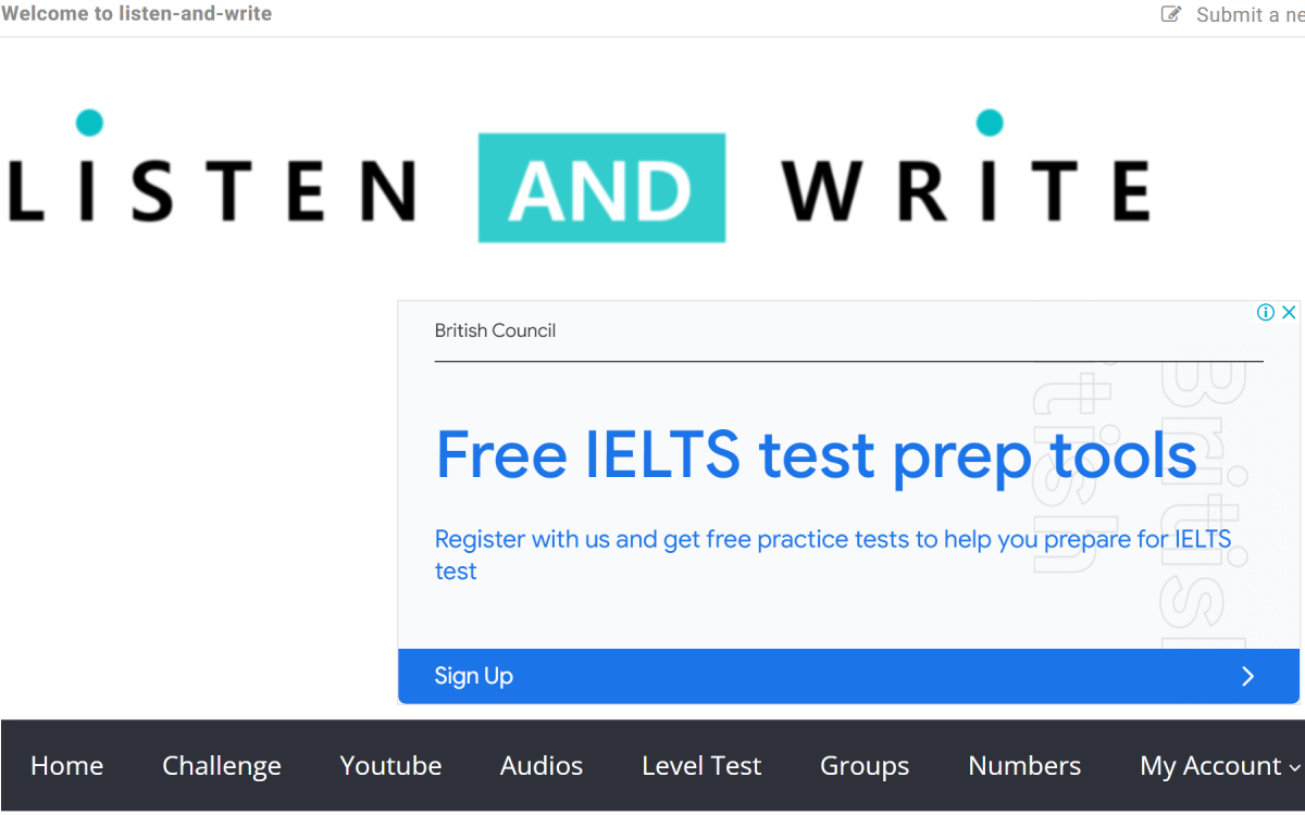 Luyện nghe IELTS online free cùng Listen and Write