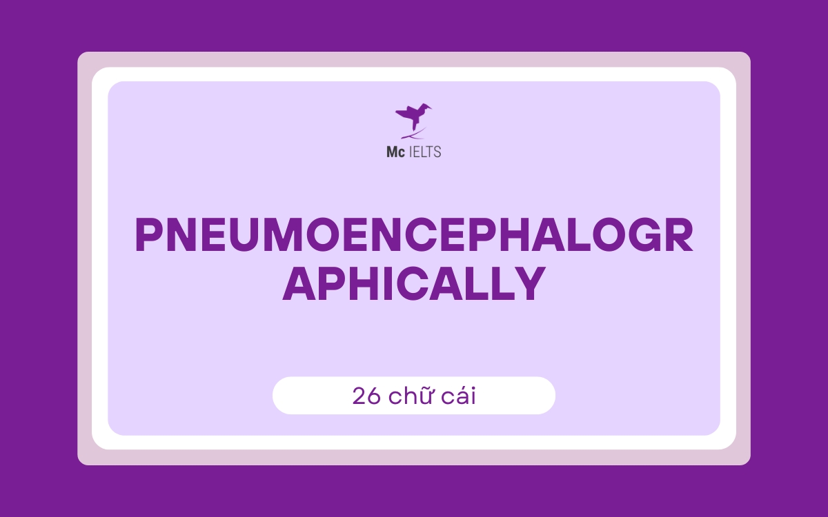 Pneumoencephalographically (26 chữ cái)