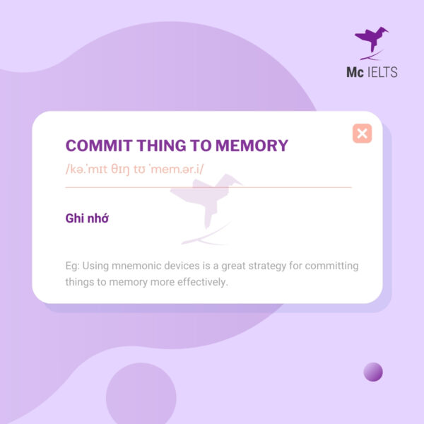 Vocabulary committing things to memory - Topic Memory