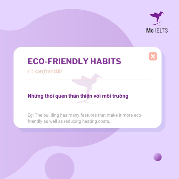 Vocabulary eco friendly habits topic Pollution