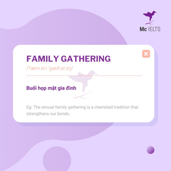 Vocabulary family gathering - Topic Communication