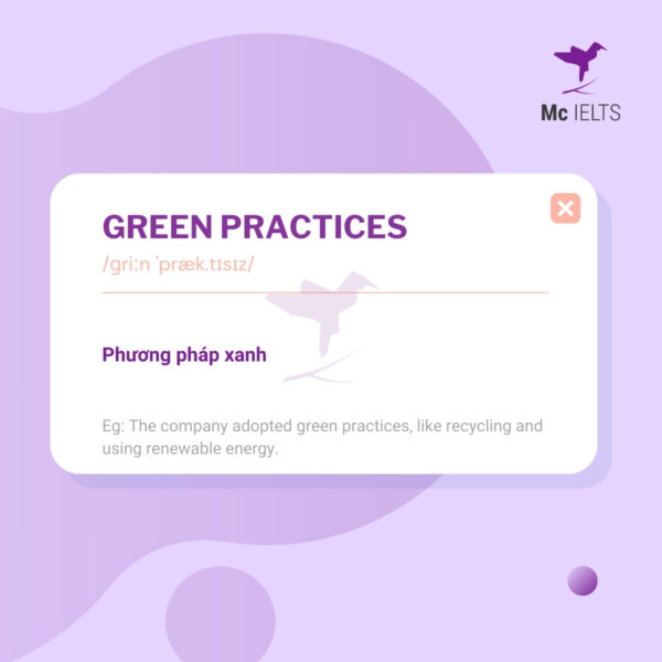 Vocabulary green practices topic Pollution