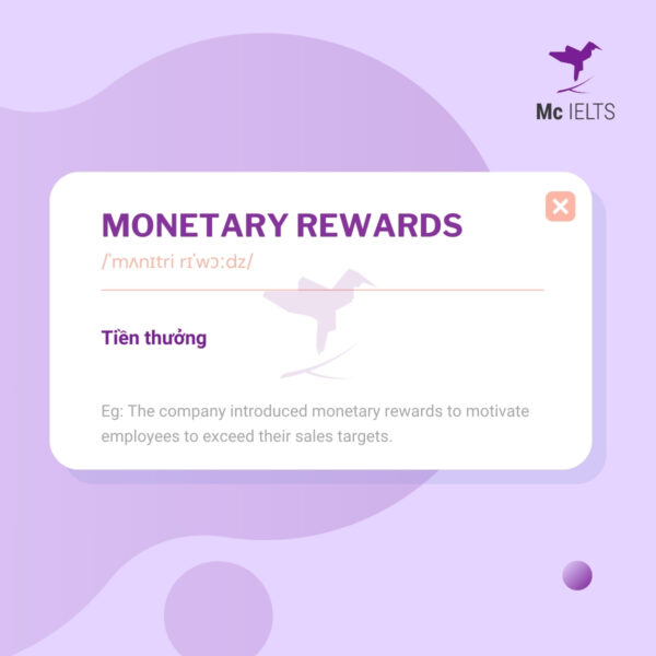 Vocabulary monetary rewards - Topic Comeptition