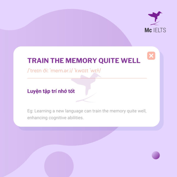 Vocabulary trains their memory quite well - Topic Memory