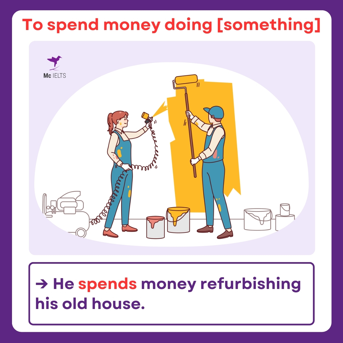Ví dụ cấu trúc To spend money doing [something]