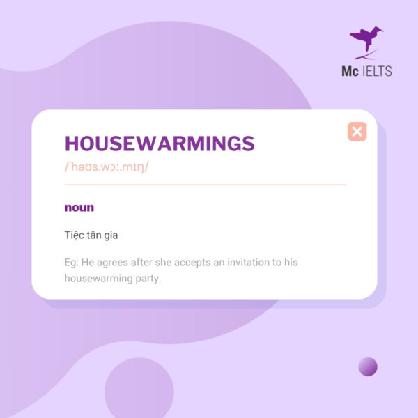 Vocabulary housewarmings topic Gifts