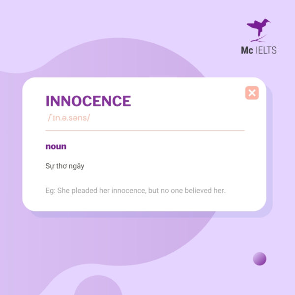 Vocabulary innocence topic Tell about childhood