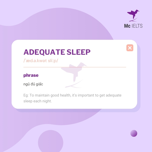 Vocabulary adequate sleep topic Health