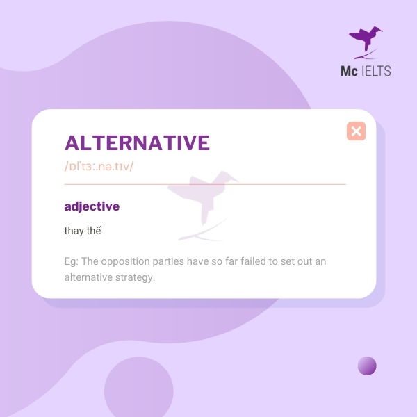 Vocabulary alternative topic Environment