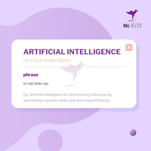 Vocabulary artificial intelligence topic Technology