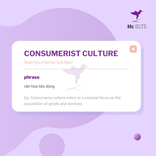 Vocabulary consumerist culture topic Money