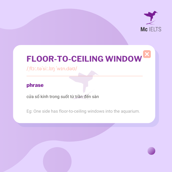 Vocabulary floor-to-ceiling window topic Accommodation