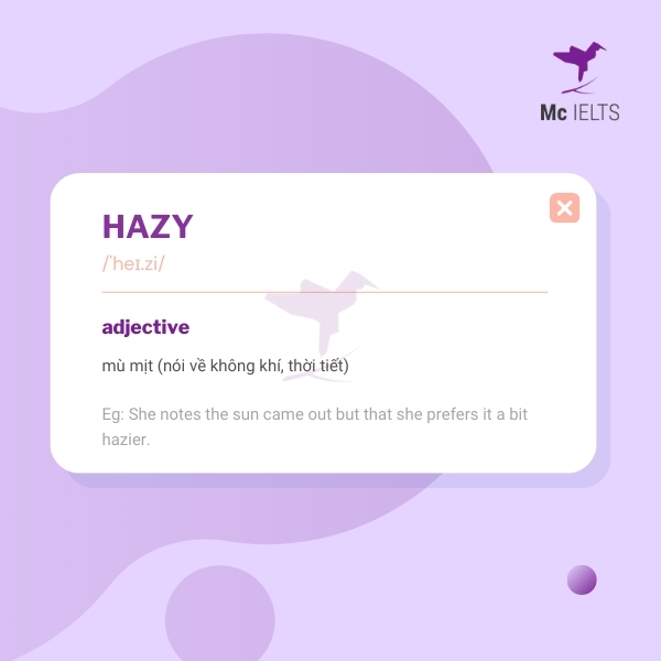 Vocabulary hazy topic Environment