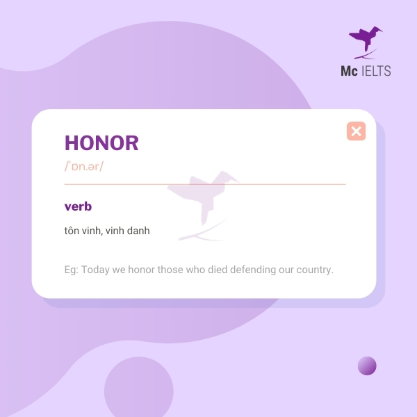 Vocabulary honor topic Name