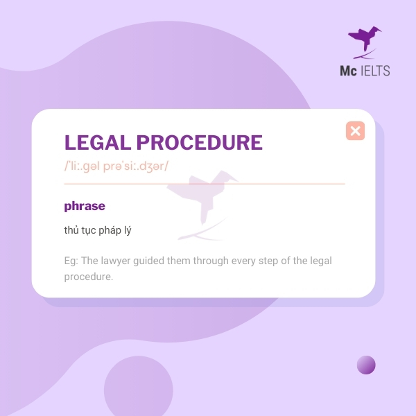 Vocabulary legal procedure topic Name