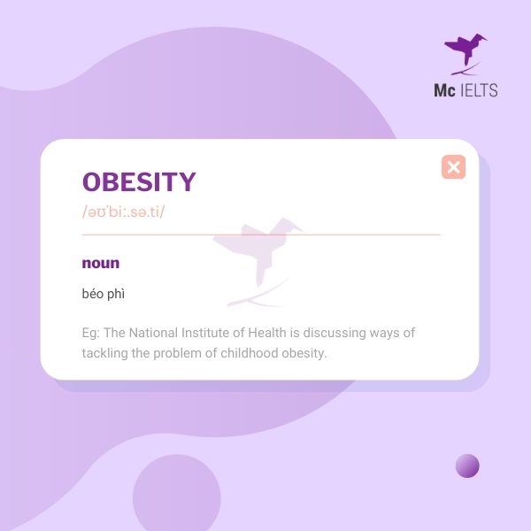 Vocabulary obesity topic Health