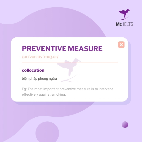 Vocabulary preventive measure topic Health