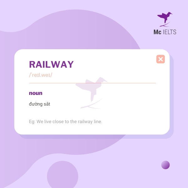 Vocabulary railway topic Transportation