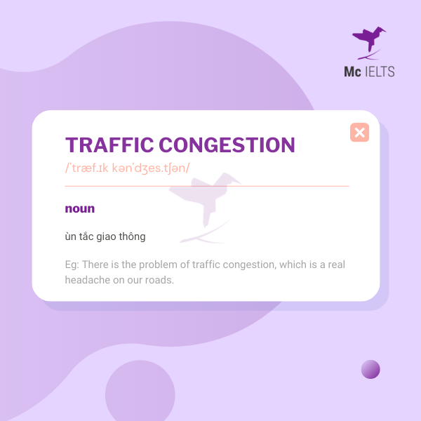 Vocabulary traffic congestion topic Accommodation