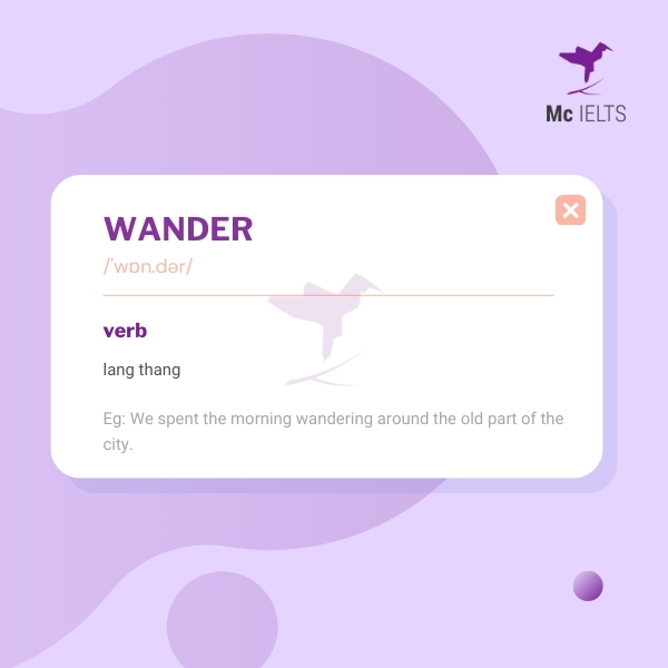 Vocabulary wander topic Leisure time