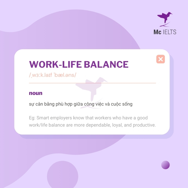 Vocabulary work-life balance topic Leisure time