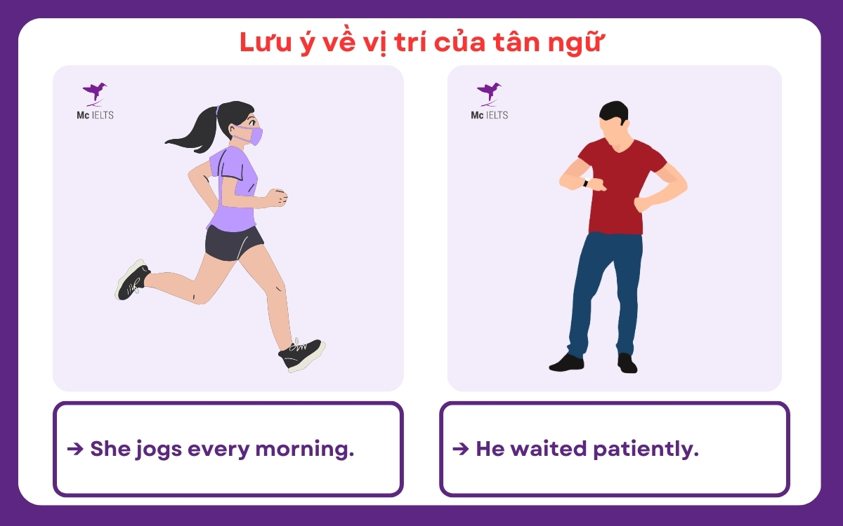 Ví dụ lưu ý về vị trí tân ngữ