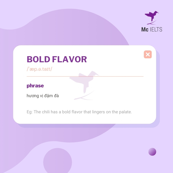 Vocabulary bold flavor topic Food