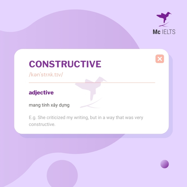 Vocabulary constructive topic Advice