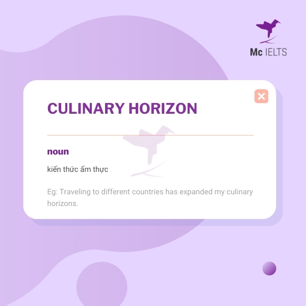 Vocabulary culinary horizon topic Food