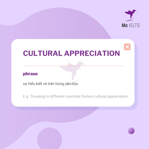 Vocabulary cultural appreciation topic Language