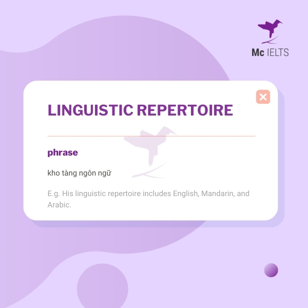 Vocabulary linguistic repertoire topic Language