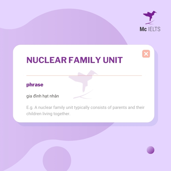 Vocabulary nuclear family unit topic Family