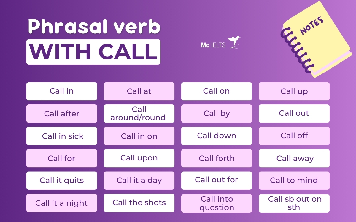 25+ Phrasal verbs with Call thường gặp nhất