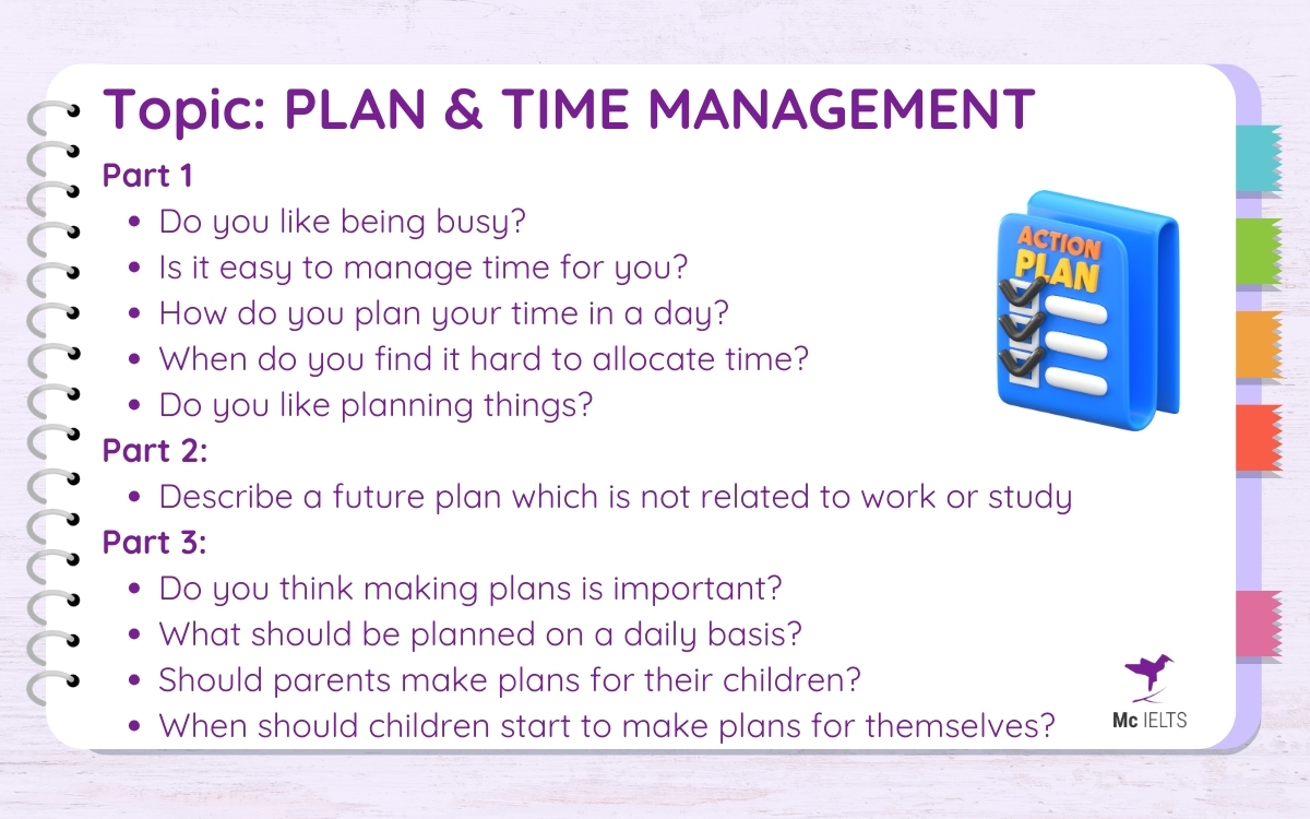 Question and answer topic What is your future plan IELTS Speaking Part 1, 2, 3