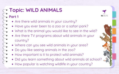 Bài Mẫu IELTS Speaking Part 1 Topic Wild Animals (Kèm Từ Vựng)