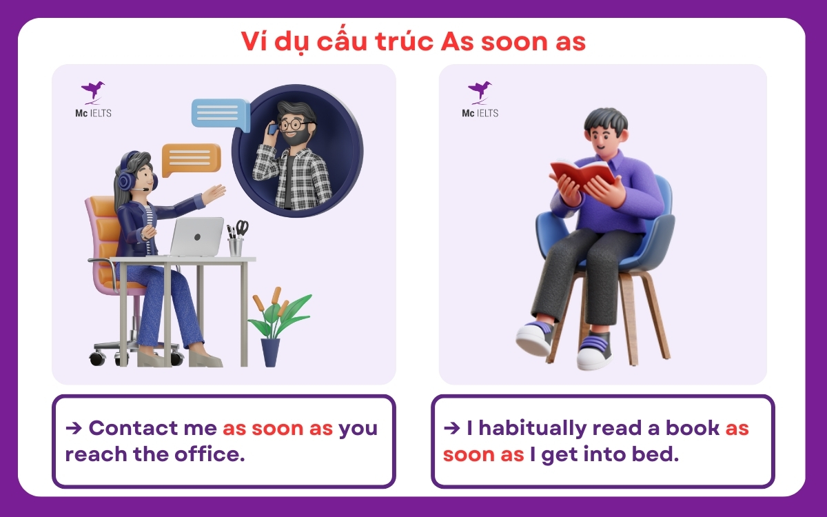 As soon as là dấu hiệu của thì nào? Bài tập cấu trúc As soon as