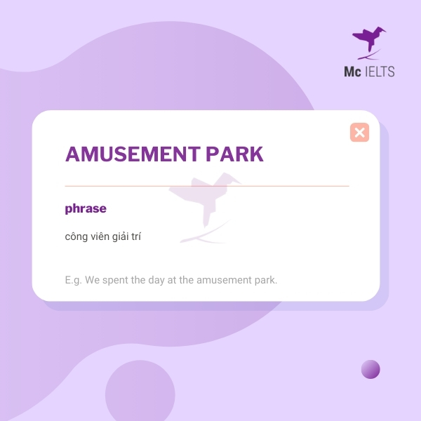 Vocabulary amusement park topic Children