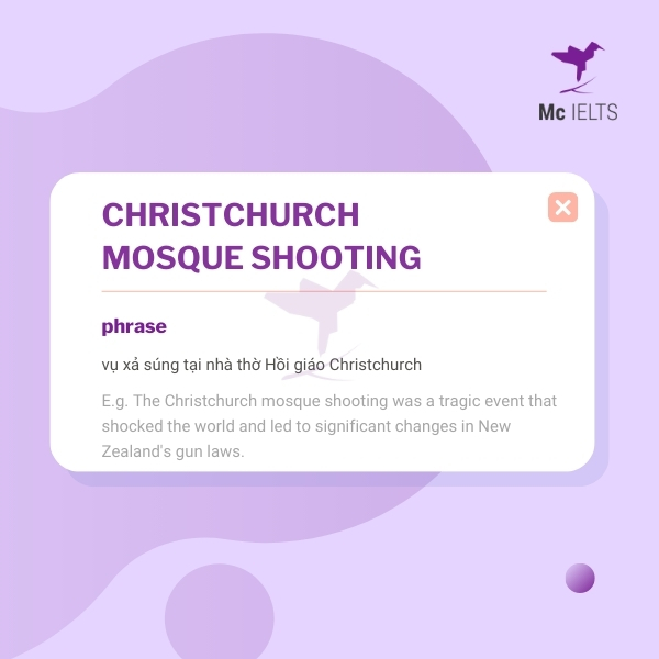 Vocabulary Christchurch mosque shooting topic Famous person