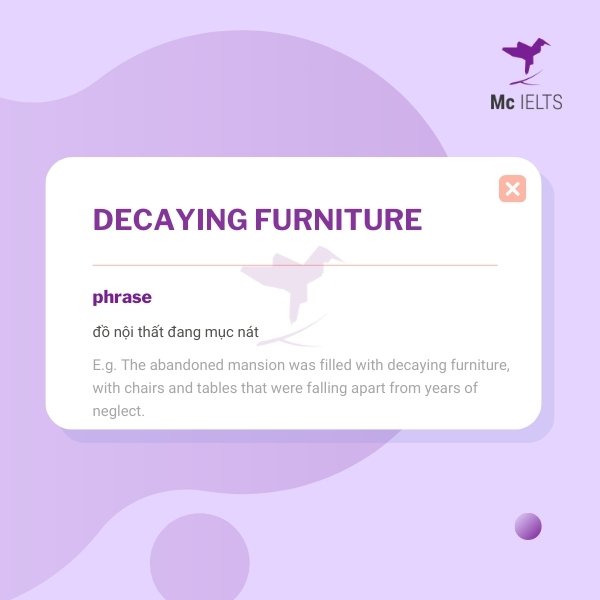 Vocabulary decaying furniture topic Crime