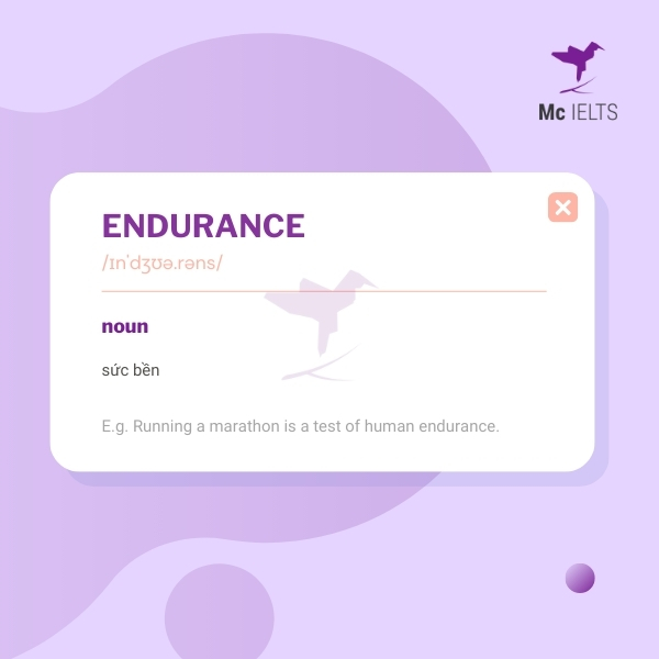 Vocabulary endurance topic Running