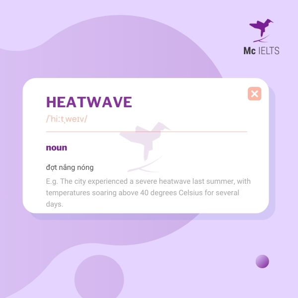 Vocabulary heatwave topic Weather