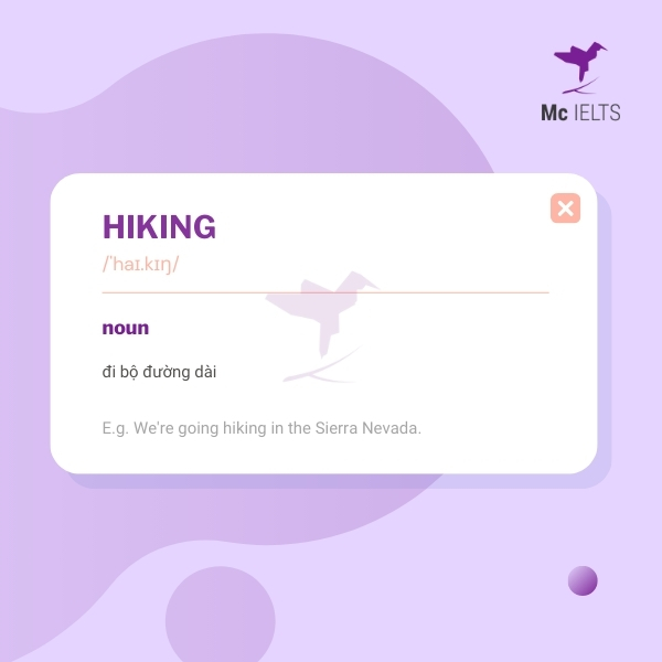 Vocabulary hiking topic Running