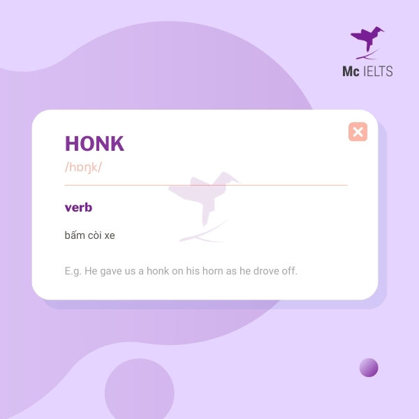 Vocabulary honking topic Noise