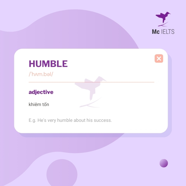 Vocabulary humble topic Role model