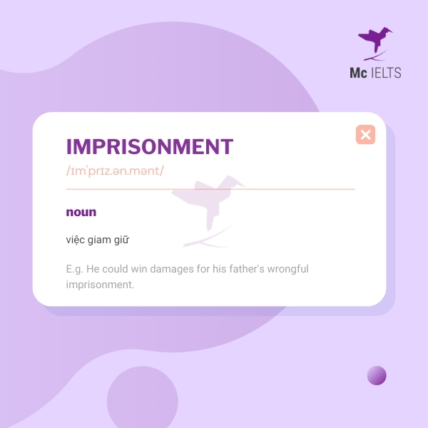 Vocabulary imprisonment topic Crime