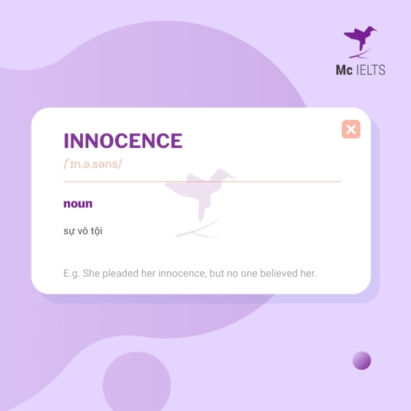 Vocabulary innocence topic Children