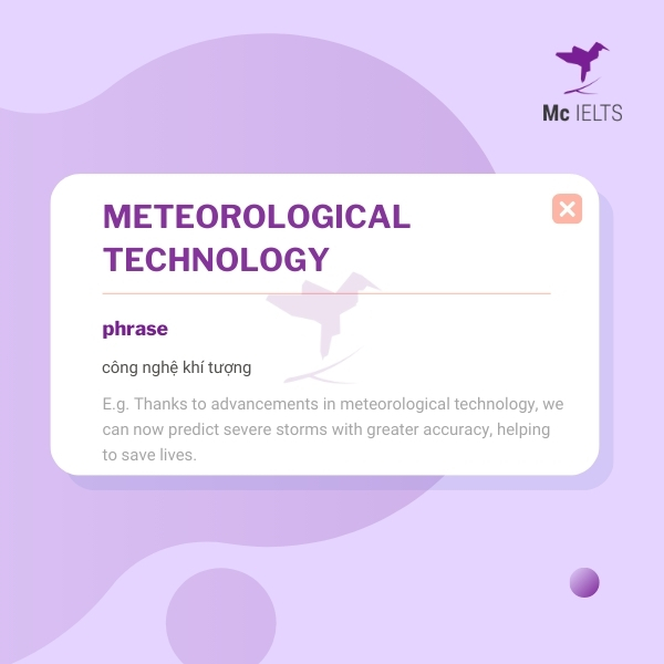 Vocabulary meteorological technology topic Weather