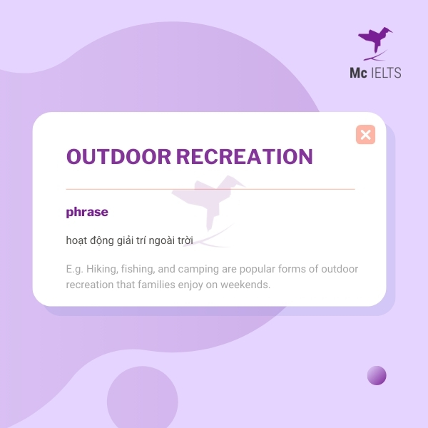 Vocabulary outdoor recreation topic Running