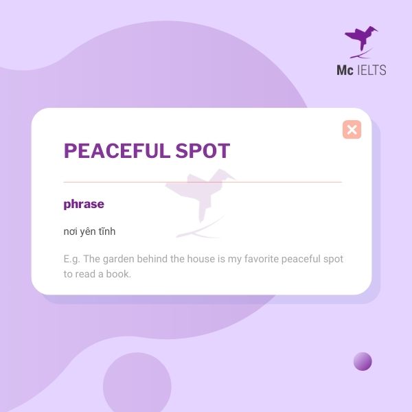 Vocabulary peaceful spot topic Noise